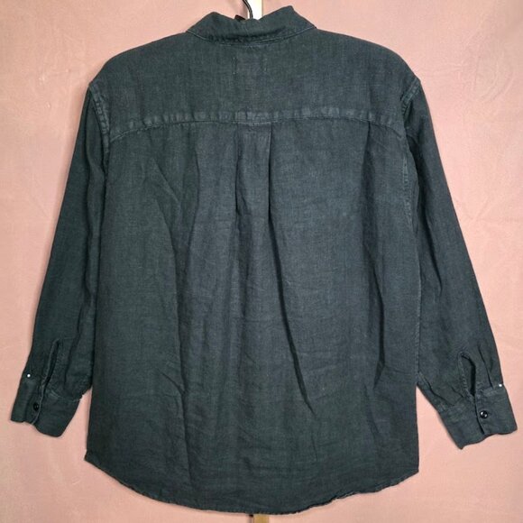 Mate the Label Organic Linen Oversized Button Down Black M - Picture 6 of 11